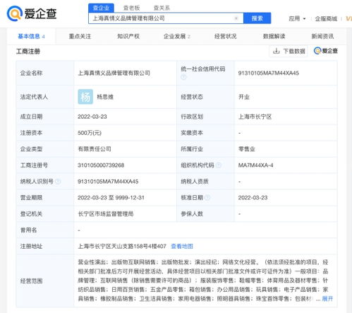 杨天真进军品牌管理赛道，真情义公司注册资本500万引发行业关注
